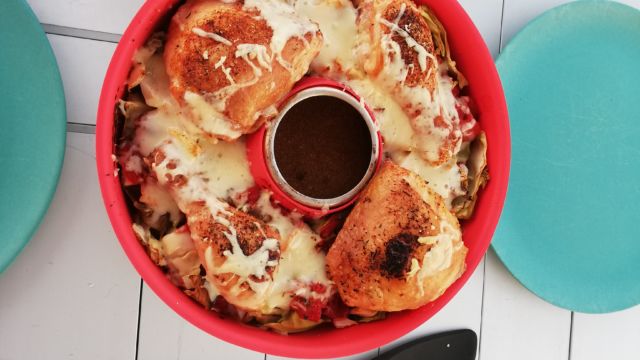 Abends gab es Hähnchen mit Weisskohl mit Käse überbacken aus dem Omnia