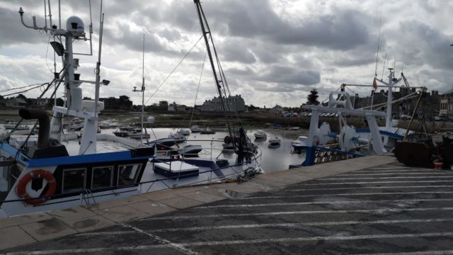 Bei Ebbe ist da mal im Hafen so richtig wenig Wasser